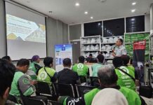Jasa Raharja Bersama AHM Sosialisasi Keselamatan Lalu Lintas kepada Pengendara Ojek Online jasa raharja sumbar