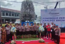 Simbol Kamseltibcarlantas, Jasa Raharja Ponorogo Hadiri Peresmian Monumen Zero Knalpot Brong Ponorogo jasa raharja jatim