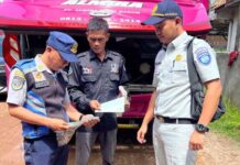 Jelang Libur Panjang Jasa Raharja Baturaja Bersama Stakeholder  Laksanakan Giat Rampcheck di PO Almira Putri Harum di PO Almira Putri Harum