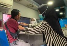 Upaya Cegah Kecelakaan, Jasa Raharja NTB Berikan Pelayanan Pengobatan Gratis di PO Panca Sari di PO Panca Sari