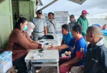 Kegiatan MUKL pemeriksaan kesehatan gratis oleh Jasa Raharja di Pelabuhan Pasar Beringin, Kota Tarakan di Pelabuhan Pasar Beringin