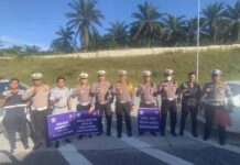 Satlantas Polres Siak Dan Jasa Raharja Lakukan Pemantauan Arus Balik Nataru 2024-2025 di Jalan Tol Pekanbaru-Dumai jasa raharja riau