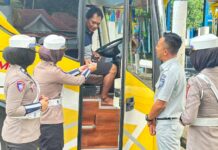 Dirlantas Polda Sulbar bersama Jasa Raharja dan BPTD Sulbar laksanakan Rampchek dan Sosialisasi Practical Guidance Sosialisasi Practical Guidance