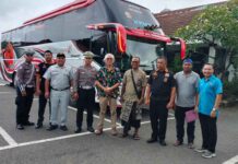 Satlantas Polres Buleleng, Dishub Buleleng, dan Jasa Raharja Gelar Tes Ramp Check pada Bus Baru PT Prima Jaya Cemerlang Sejahtera jasa raharja bali