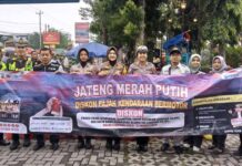 Jasa Raharja Sosialisasikan Program Jateng Merah Putih di Car Free Day Kabupaten Klaten di Car Free Day Kabupaten Klaten