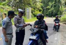 Jasa Raharja Tolitoli Bersama Mitra Gelar Gelar Operasi Penegakan Hukum di Kecamatan Baolan di Kecamatan Baolan