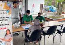 PT. Jasa Raharja Wilayah Bali Laksanakan Pemeriksaan Kesehatan Gratis  di Terminal Ubung di Terminal Ubung