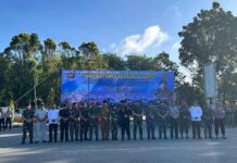 Jasa Raharja Kalimantan Barat Turut dalam Upacara Gelar Ops Gaktib Waspada Wira Mandau dan Ops Yusiti Citra Wira Mandau jasa raharja kalbar