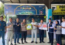 Gelar Aksi Simpatik, Jasa Raharja Wilayah Kalimantan Barat Bersama Dinas Perhubungan Provinsi Kalimantan Barat Melakukan Kunjungan Ke Posko Angkutan Lebaran Terpadu jasa raharja kalbar