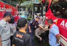 Pastikan Keamanan Penumpang Bus Angkutan Umum, Jasa Raharja Pati bersama Stakeholder Lakukan Ramp Check di Terminal Pati jasa raharja jateng
