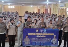 Jasa Raharja Sulsel Gandeng Ditlantas Polda Gelar “Kampus Pelopor Keselamatan” di Akper Mappaodang di Akper Mappaodang