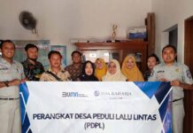 Pelaksanaan Kegiatan Perangkat Desa Peduli Keselamatan Lalu Lintas oleh Jasa Raharja Surakarta di Kantor Kecamatan Masaran, Sragen di Kantor Kecamatan Masaran