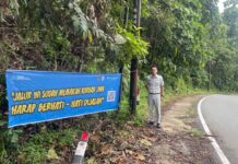 Lakukan safety campaign! Jasa Raharja Kaltim Pasang spanduk di lokasi rawan kecelakaan di lokasi rawan kecelakaan