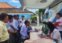 Jasa Raharja Bali Gelar Pengobatan Gratis dan Pelatihan PPGD di PO DAMRI PPGD di PO DAMRI