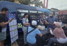 Jasa Raharja Wilayah Bali Dukung Pelayanan Samsat Keliling dalam Rangka Peringatan Hari Bhayangkara ke-79 di CFD Renon jasa raharja bali