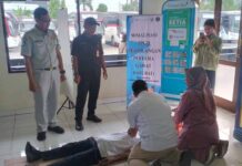 Jasa Raharja Cabang Jakarta Timur Gelar Pelatihan PPGD dan Pemeriksaan Kesehatan Gratis di Pool PO Primajasa di Pool PO Primajasa