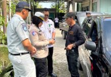 Jasa Raharja Kalsel dan UPPD Banjarmasin I Laksanakan Operasi Gabungan di depan Halaman BNN di depan Halaman BNN