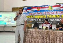 Sosialisasi Safety Riding Sebagai Upaya Pencegahan Laka di Satuan TNI Kota Surakarta jasa raharja jateng