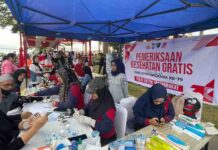 Jasa Raharja dan Polda Kepri Gelar Pemeriksaan Kesehatan Gratis dalam rangka Hari Bhayangkara ke-79 pada Giat Fun Bike di Wilayah Karimun jasa raharja kepri