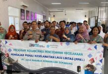 Jasa Raharja Laksanakan Kegiatan Pengajar Peduli Keselamatan Lalu Lintas di SMK Negeri 11 Semarang jasa raharja jateng