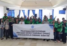 Jasa Raharja dan RS Murni Teguh Horas Insani Gelar Pelatihan PPGD untuk Driver Grab di Pematangsiantar Driver Grab di Pematangsiantar