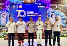 Kepala PT Jasa Raharja Wilayah Bali Hadiri Peringatan ke-70 Hari Lalu Lintas Bhayangkara jasa raharja bali