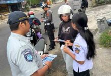 PT Jasa Raharja Kantor Wilayah Bali Ikut Serta dalam Razia Gabungan dan Sosialisasi Program Pemutihan Denda Pajak Kendaraan Bermotor jasa raharja bali
