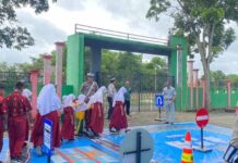 Jasa Raharja Kalsel Tanamkan Kesadaran Lalu Lintas Sejak Dini di SDN 2 Kunyit di SDN 2 Kunyit