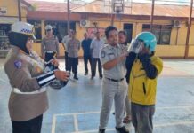 Jasa Raharja Bersama Satlantas Polres Paser Ajak Komunitas Ojek Online Melek Keselamatan jasa raharja kaltim
