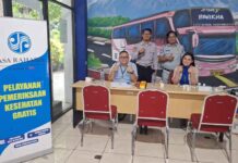 Pastikan Sopir dan Penumpang Sehat Jasa Raharja Tangerang Berikan Pengobatan Gratis di Terminal Poris Plawad Kota Tangerang jasa raharja banten