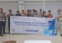 Jasa Raharja Singkawang Bersama Polres Sambas Sosialisasikan Undang-Undang No. 33 & 34 Tahun 1964 di SMKN Unggulan Sambas di SMKN Unggulan Sambas