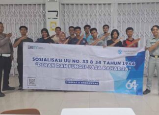 Jasa Raharja Singkawang Bersama Polres Sambas Sosialisasikan Undang-Undang No. 33 & 34 Tahun 1964 di SMKN Unggulan Sambas di SMKN Unggulan Sambas