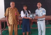 PT Jasa Raharja Cabang Mamuju Menindaklanjuti Kesepakatan FKLL Sosialisasi Pentingnya Taat Berlalu Lintas di SMPN 1 Mamasa di SMPN 1 Mamasa