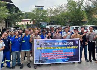 Jasa Raharja Kepri dan Ditlantas Polda Kepri Gelar Sosialisasi dan Ramp Check Kendaraan Berat di PT Global Triputra Utama Maritim jasa raharja kepri