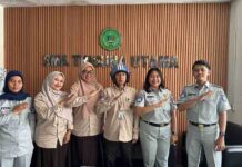 Jasa Raharja Tangerang Sosialisasikan PPKL (Pengajar Peduli Keselamatan Lalu Lintas) di SMA Triguna Utama Ciputat jasa raharja banten