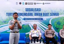 Tingkatkan Kesadaran Pengguna Jalan Toll, Jasa Raharja Sosialisasi Tertib Berkendara di Jasamarga Tollroad Operator Ruas Kunciran – Serpong di Jasamarga Tollroad Operator Ruas Kunciran