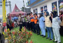 Jasa Raharja Kanwil Utama Jawa Barat Pantau Arus Lalu Lintas di Pos Yan Terpadu Al Fathu Soreang di Pos Yan Terpadu Al Fathu Soreang