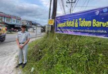 Jasa Raharja Cabang Sintang Melaksanakan Giat Pemasangan Spanduk Pengamanan Natal 2025 dan Tahun Baru 2026 (PAM Nataru) jasa raharja kalbar