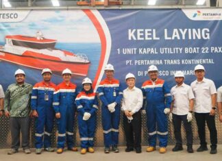 Pertamina Trans Kontinental Bersama Galangan Nasional Resmi Mulai Pembangunan Utility Boat 22 Pax Pertamina Trans Kontinental